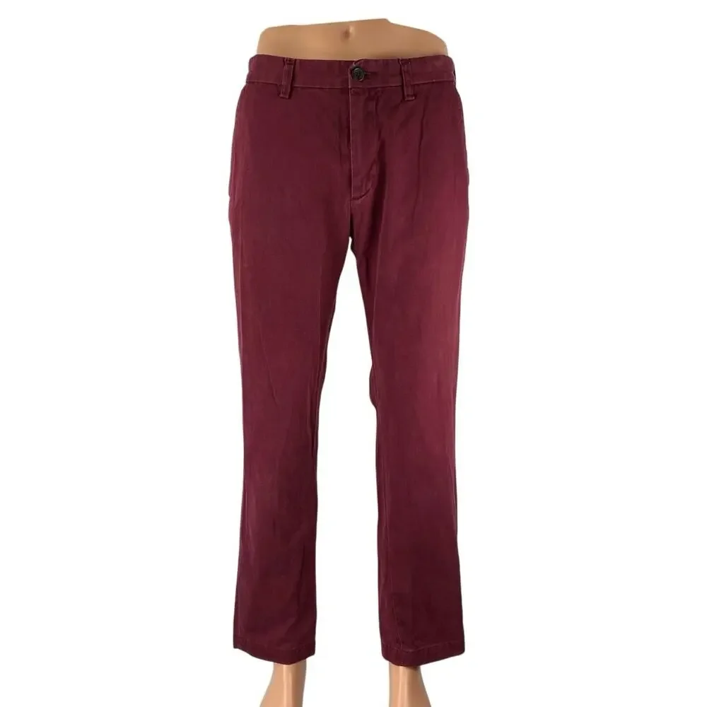 Banana Republic Emerson Men's Red High Rise Straight Denim Jeans Pants Size 32